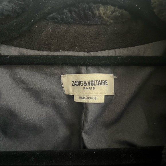 Zadig & Voltaire Miles Leo Faux-Fur Camouflage Coat, SIZE M - Picture 4 of 6